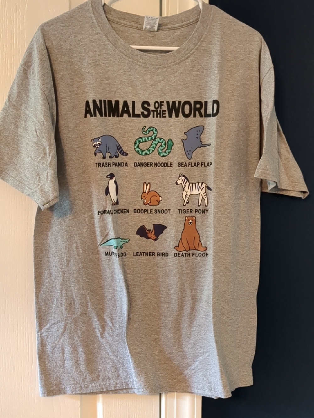 Animals of the World Graphic Tee - Gray